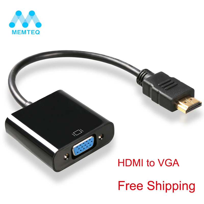 

MEMTEQ HD 1080P HDMI to VGA Adapter Male To Famale Support with Audio Cable for HDTV XBOX PS3 PS4 Laptop TV Box HDMI VGA