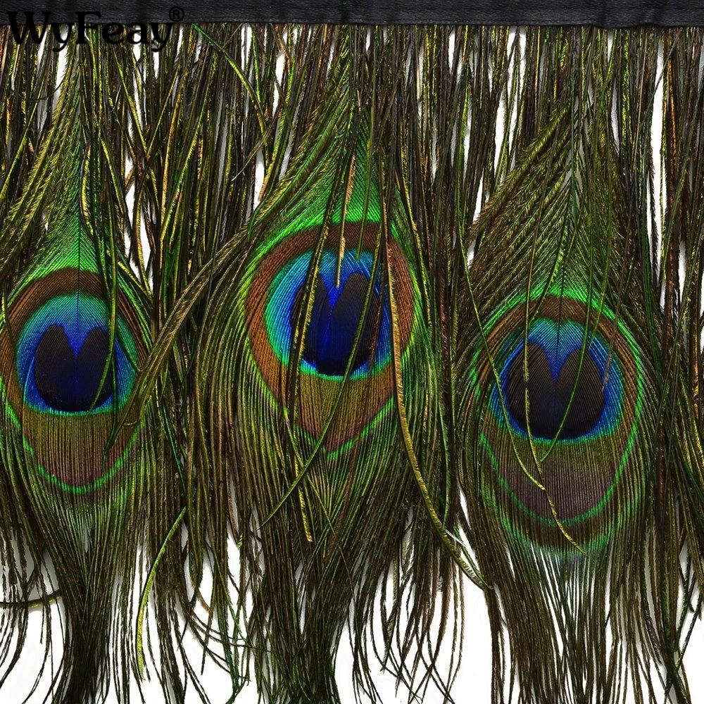 Buy 2017 New 1 Meter Natural Peacock feathers Trims