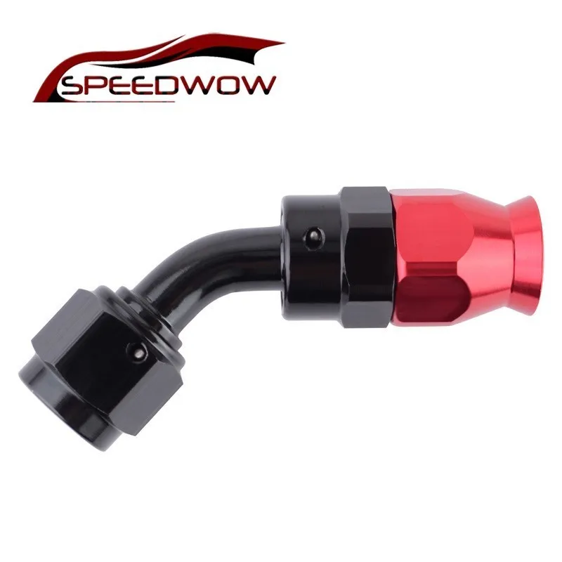 SPEEDWOW Car Part AN6 45 Degree Oil Cooler Fitting Adapter Fit For PTFE Hose Fuel Swivel Hoes End Aluminum | Автомобили и