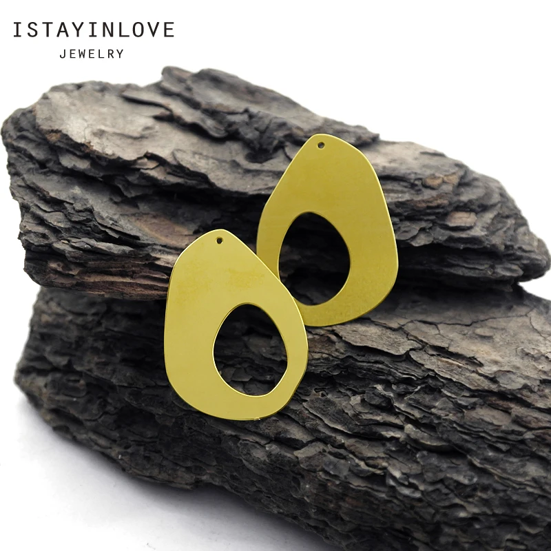 

Handmade Jewelry Making Supplies Pendant Laser Cut Metal Geometric Raw Brass Charm For DIY Necklace Earring Brooch RD512 4