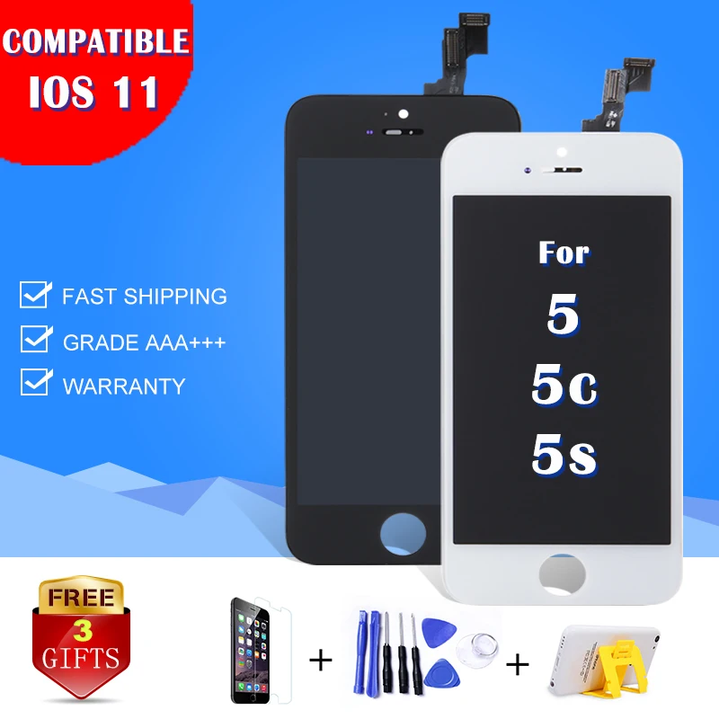 Лучший AAA Дисплей для iPhone 5S 5C 5 ЖК-экран сенсорный дигитайзер сборка Замена A1453 A1457 без битых пикселей пятно