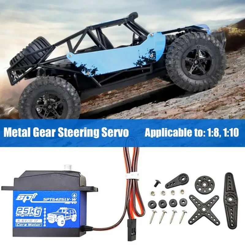 

SPT Servo SPT5425LV-W/25KG High Torque Metal Steering Gear Waterproof 1:8 1:10 Remote Control Car Climbing Car Accessories