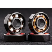 New Hardware Skateboard Bearings Black 608 Ceramic Inline Speed Ball Bearing For Finger Spinner Skateboard 10 ceramic bearings 608 8x22x7 zro2 abec 3 ball bearings non magnetic insulating ptfe cage full ceramic ball bearings