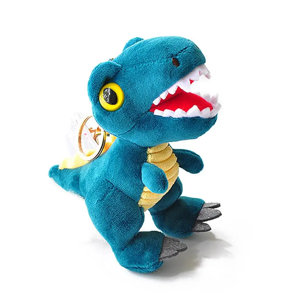 Новинка 13 см милый мультяшный динозавр плюшевая игрушка подвеска супер мягкая кукла подвеска с металлическим брелком динозавр плюшевая кукла