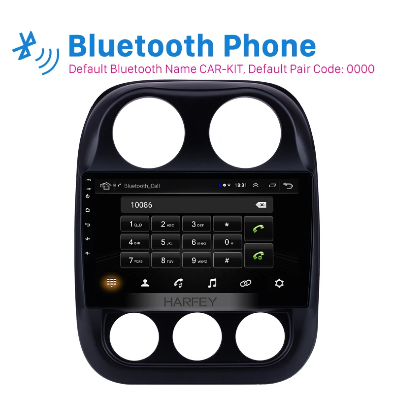 Discount Harfey Android 8.1 GPS Navigation 10.1" HD Car Radio for Jeep Compass 2010-2016 Bluetooth Mirror Link WIFI USB head unit 2 din 1