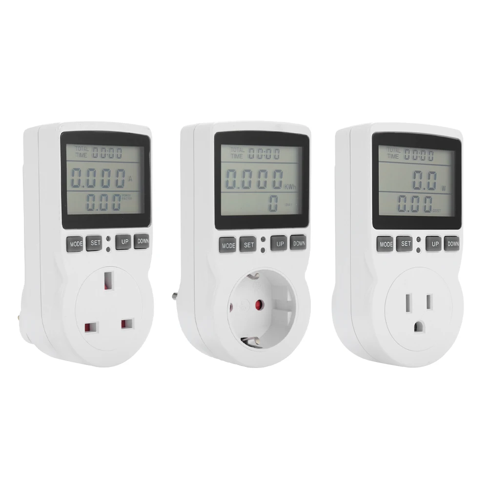 

Digital Power Meter Socket Energy Meter Current Voltage Watt Electricity Cost Measuring Power Analyzer Electronic Outlet Socket