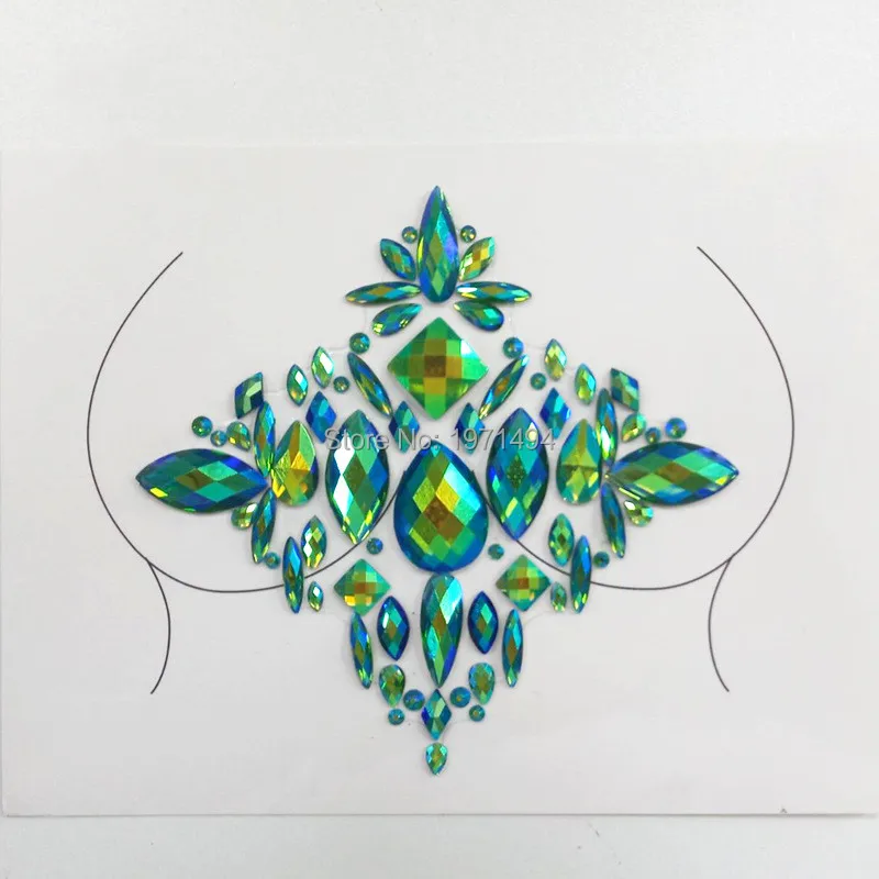For Body Art Wholesale 100 pcs Adhesive Sticky Gems Sticker Makeup Face