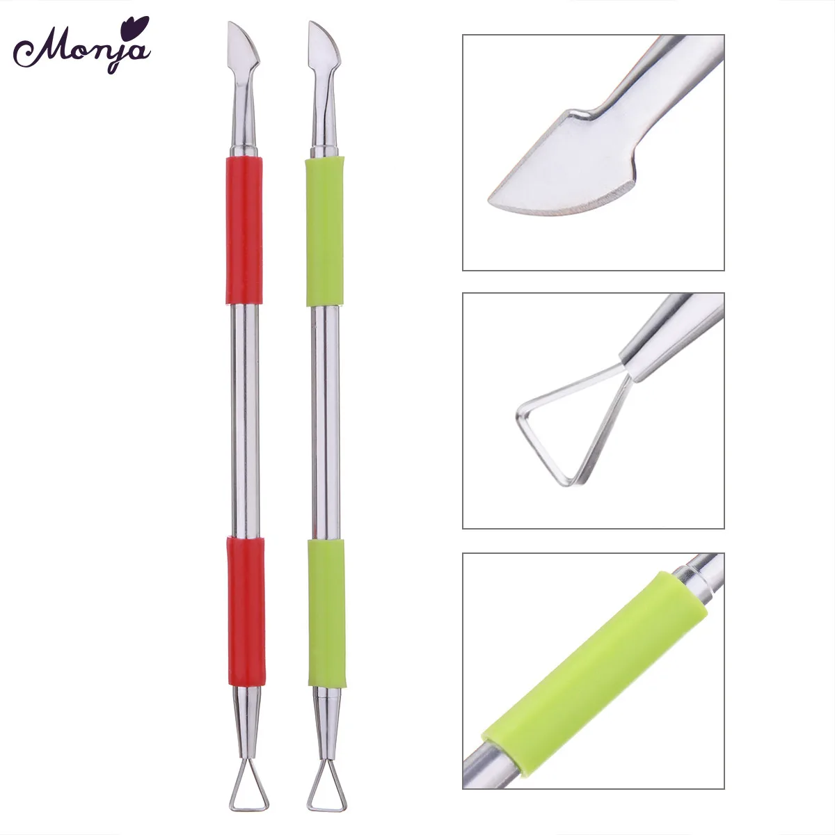 

ELECOOL 1pc Nail Stainless Steel Cuticle Pusher Tweezer UV Gel Polish Dead Skin Push Remover Nipper Clipper Manicure Set