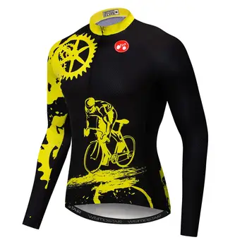 

Cycling Jersey Long Sleeve Riding Men's Maillot Ropa Ciclismo Bicycle Cycling Clothing Bike Clothes Sportswear Green White