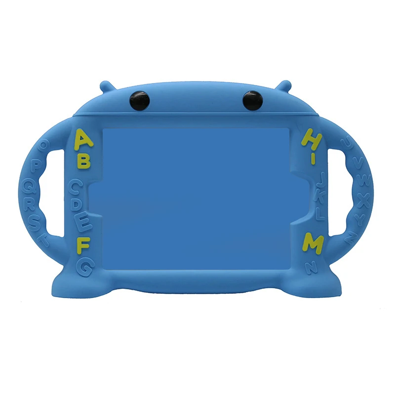 

For Ipad Mini Case-Kids Shockproof Silicone Rubber Cover Cartoon Robot Stand Case With Handles For Apple Ipad Mini 1/Mini 2/Mi