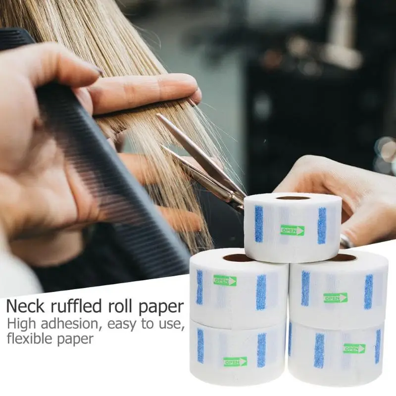 

5pcs Hair Cutting Disposable Hairdressing Collar Neck Ruffle Roll Paper Barber Accessories Hairdressing Supplies