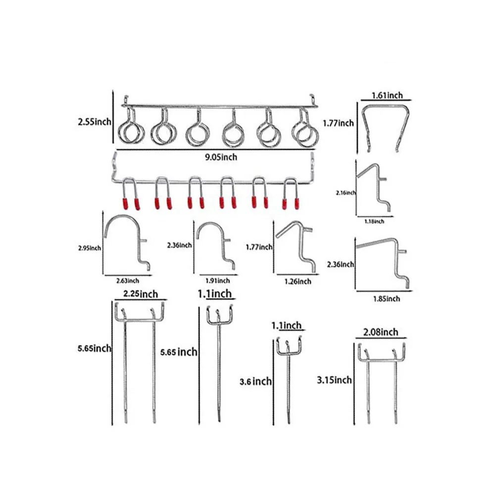 52 шт. металлические крючки Pegboard Крючки Pegboard вешалки для работы хранение в магазине подвесной инструмент гараж