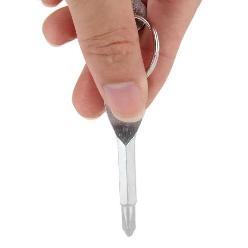 2 шт отвертка ключ из нержавеющей стали мульти инструменты кольцо отвертка EDC набор Карманный открытый набор инструментов брелок
