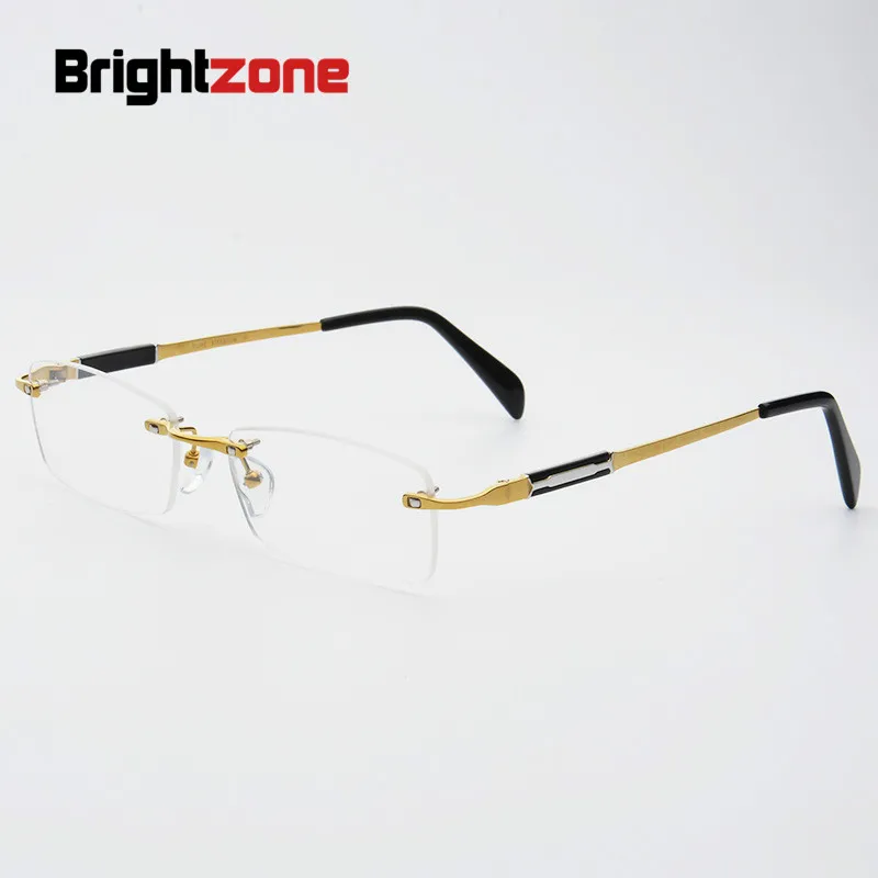 Brightozne High end Frame Titanium Diamonds Cutting Edge Glasses Men