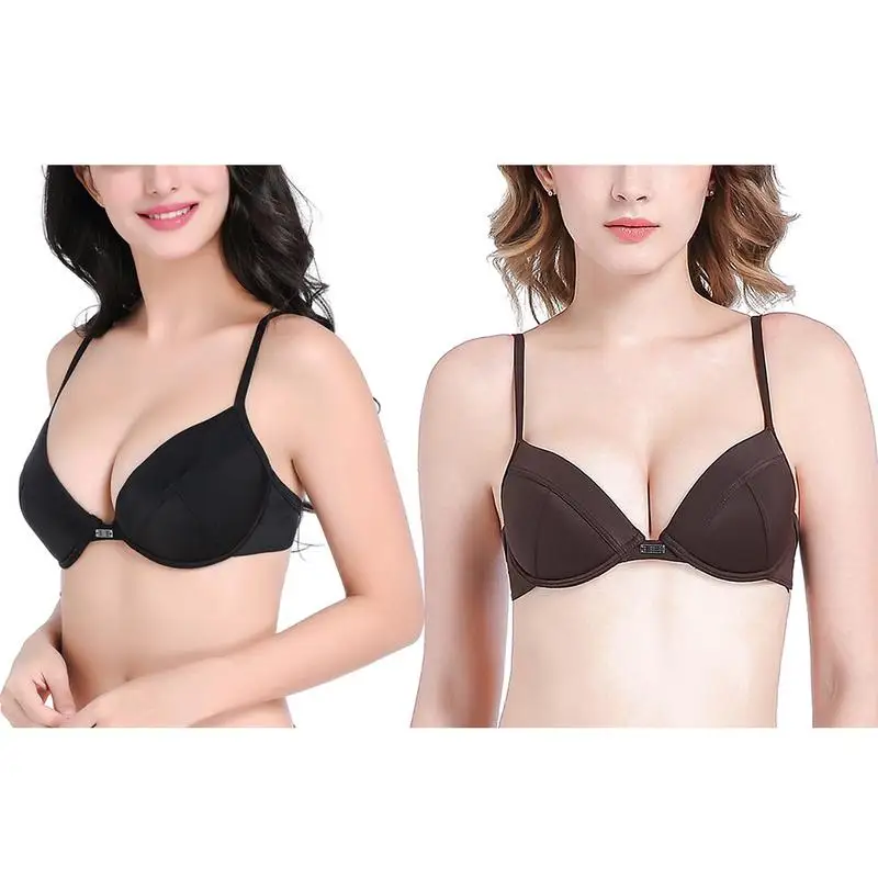 

Bikini Top Concentrated Bra With Steel Ring Sponge Solid Color Swimsuit Europe And America Style Secret Convertible Push-up