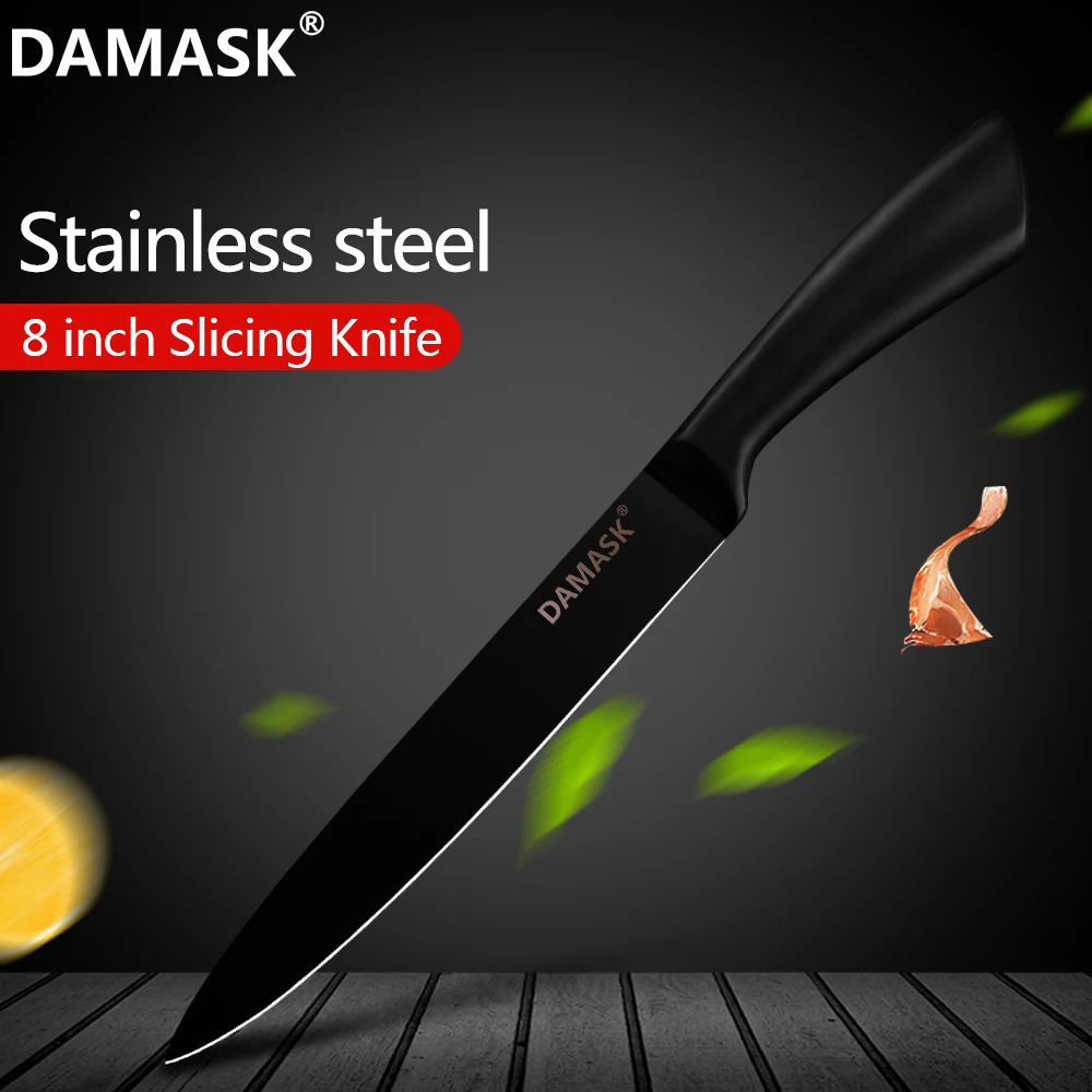 Damask кухонные столовые ножи 8 дюймов нарезки 3cr13 из нержавеющей стали для чистки