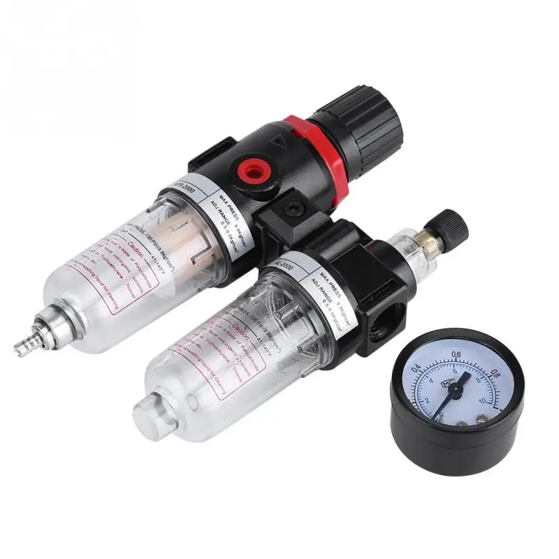 

1/4 Air Filter Regulator Lubricator Water Pressure Compressor Moisture Trap Oil Separator Tool Hot