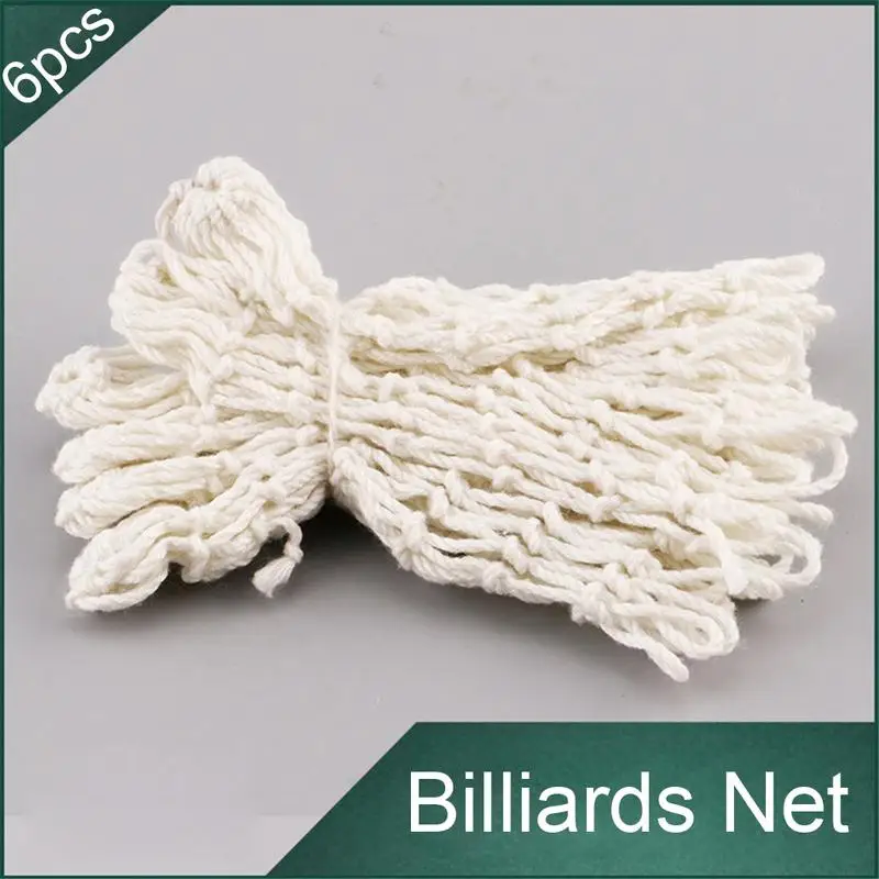 

6Pcs/White Billiards Pool Snooker Table Mesh Cotton Net Bags Pockets Club Kit Professional Snooker Billiard Accessories