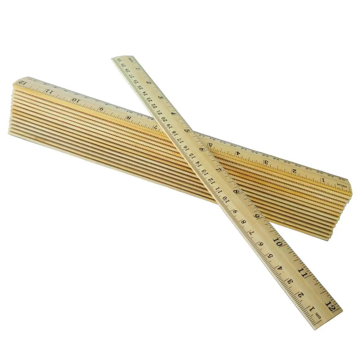 

16 Packs Wood Ruler 12 Inch 30 CM Student Rulers Wooden Office School Measuring Rulers