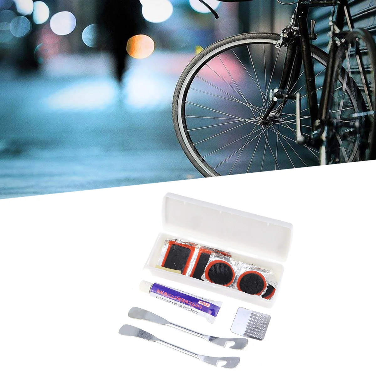 1set Bike Wheel Tire Repair Tools Kits Patch Kit Professional High Quality Flat For Bicycle Inflatable Dinghies | Автомобили и