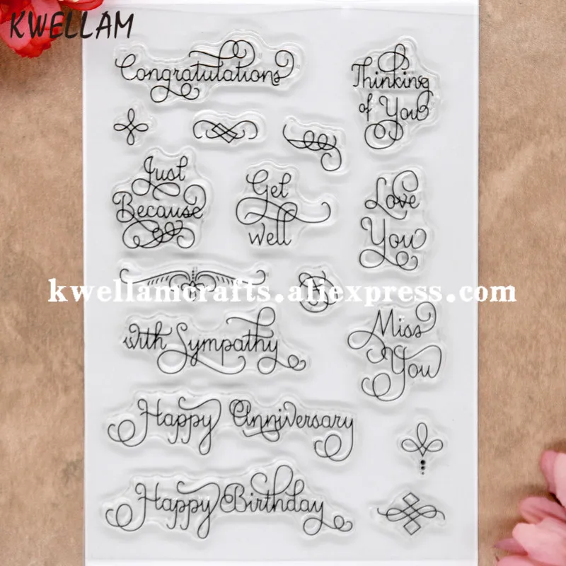 

Happy Birthday Anniversary Congratulations Scrapbook DIY photo cards rubber stamp clear stamp transparent stamp 11x16cm 8071911