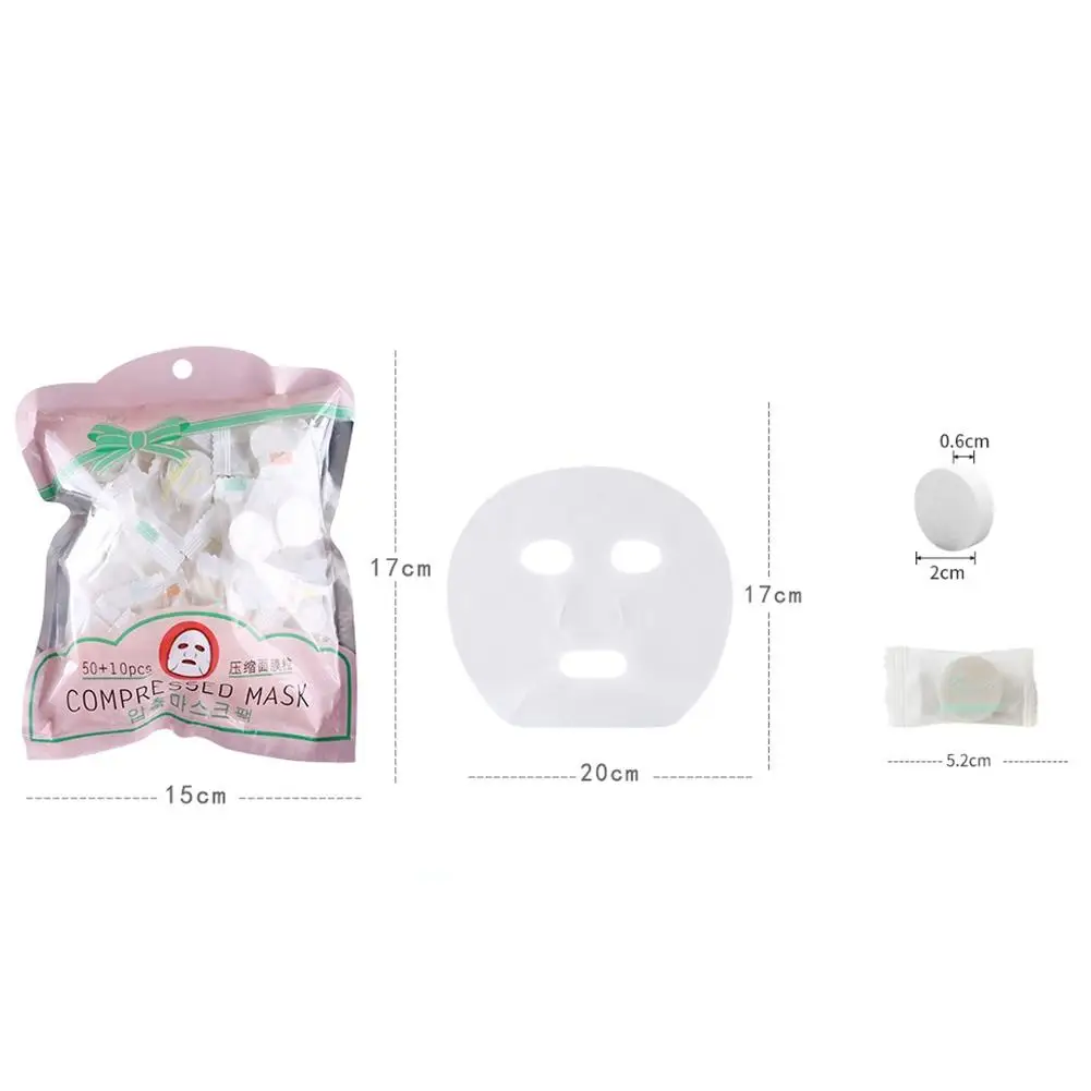 60pcs Compressed Mask Cotton Facial Sheet DIY Skin Face Care Wrapped Compress Mask Paper Ultrathin Breathable BeautyTool