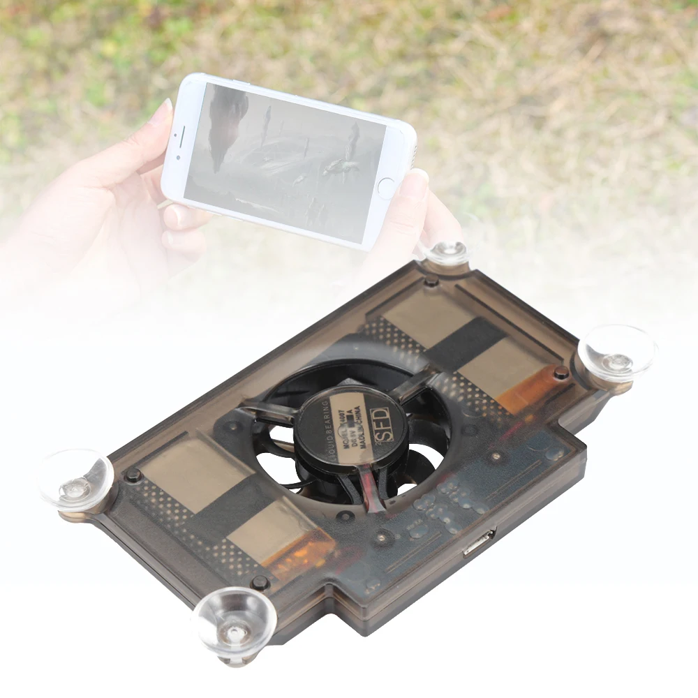 

Mobile Phone Heat Sink Radiator Game Cooler With Silicone Suction Cup 5V 1A Portable Indoor Phone Radiator Fan Tool Parts