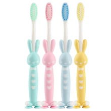 4 шт. детская зубная щетка Кролик PP ручка мультфильм мягкая присоска зубная щетка для детей малышей