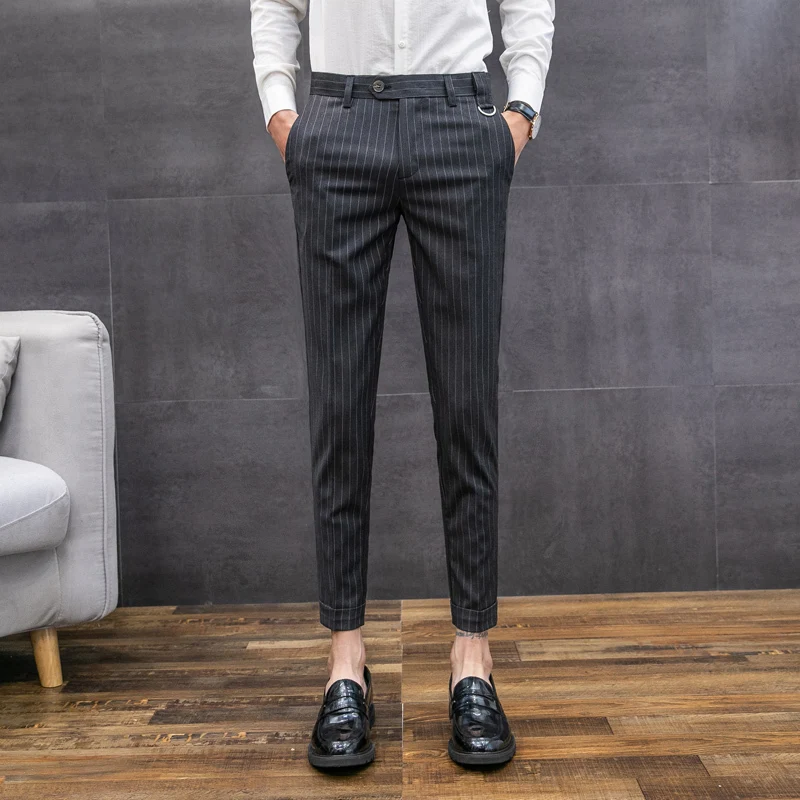 Men's Trousers  Summer New Youth Popular British Trend Men's Self-cultivation Feet Nine Pants Personality Casual Men's Clothing