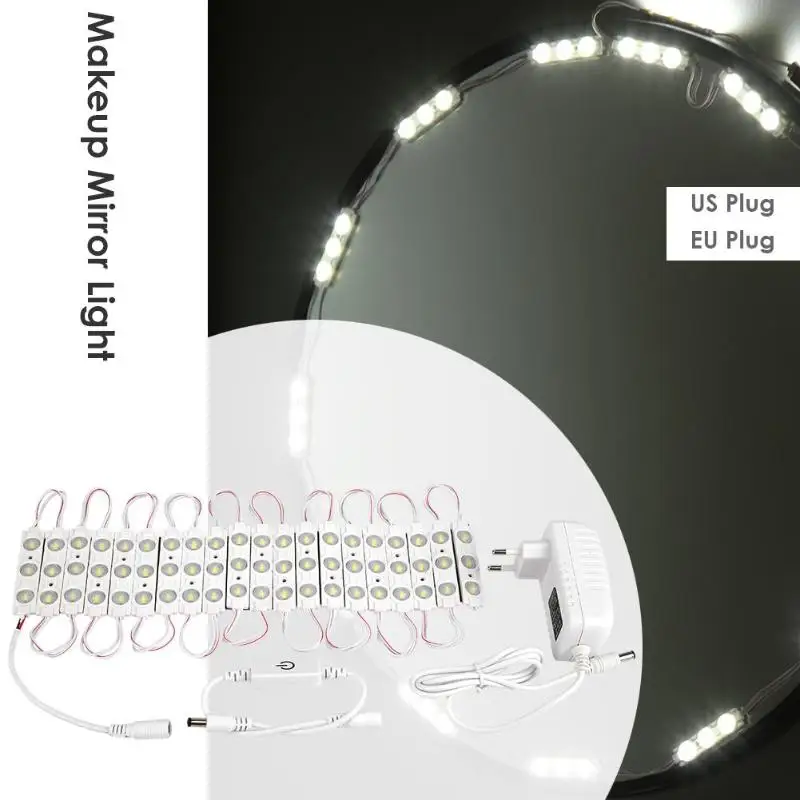 

60 LED Makeup Mirror Lights Hollywood DC 12V P67 Touch Dimmable Vanity Bulb Lamp US/EU Plug