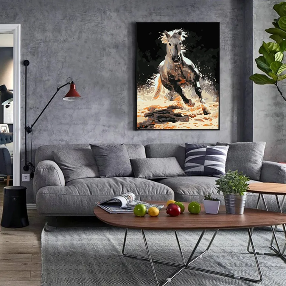 Картина azqsd по номерам лошадь серии подарок ручной работы DIY абстрактная масляная краска по номерам холст наборы животных домашний декор SZGD063