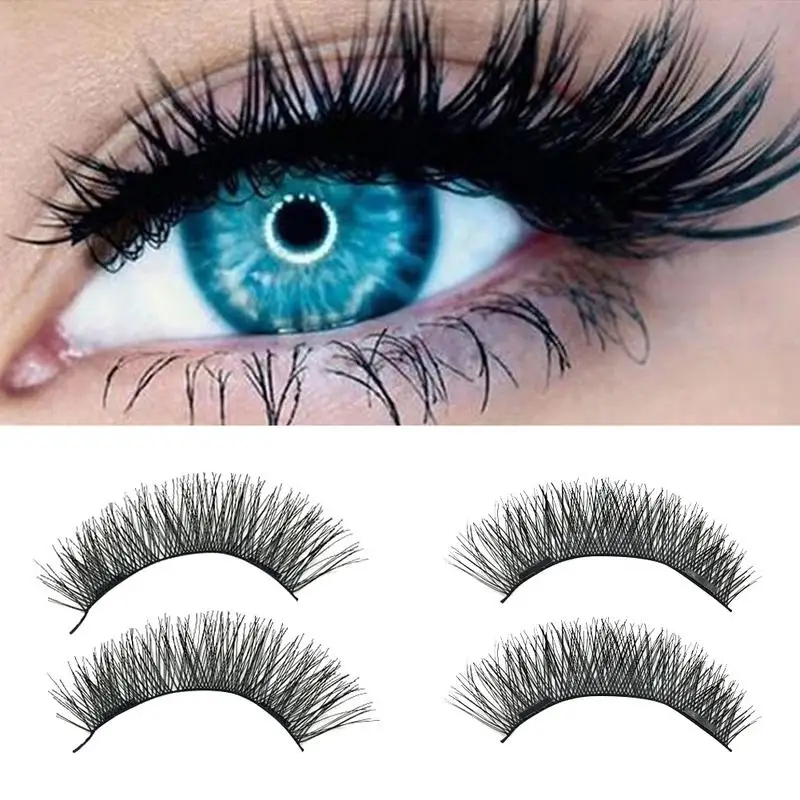 

4pcs Women Eye Makeup 3D Double Magnetic False Eyelashes Lashes Reusable False Magnet Eyelashes Lashes Faux Cils Magnetique 40