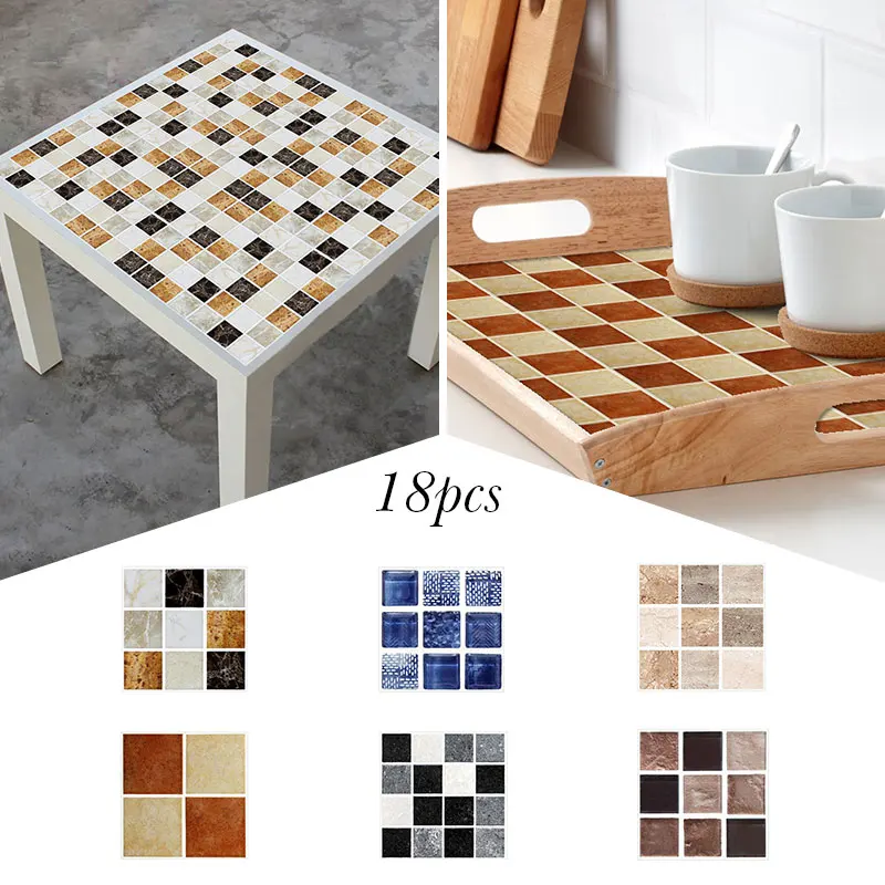 Waterproof Removable Bathroom Sticker Bath Toilets Shower Mosaic Kitchen PVC Wall Stickers Decor