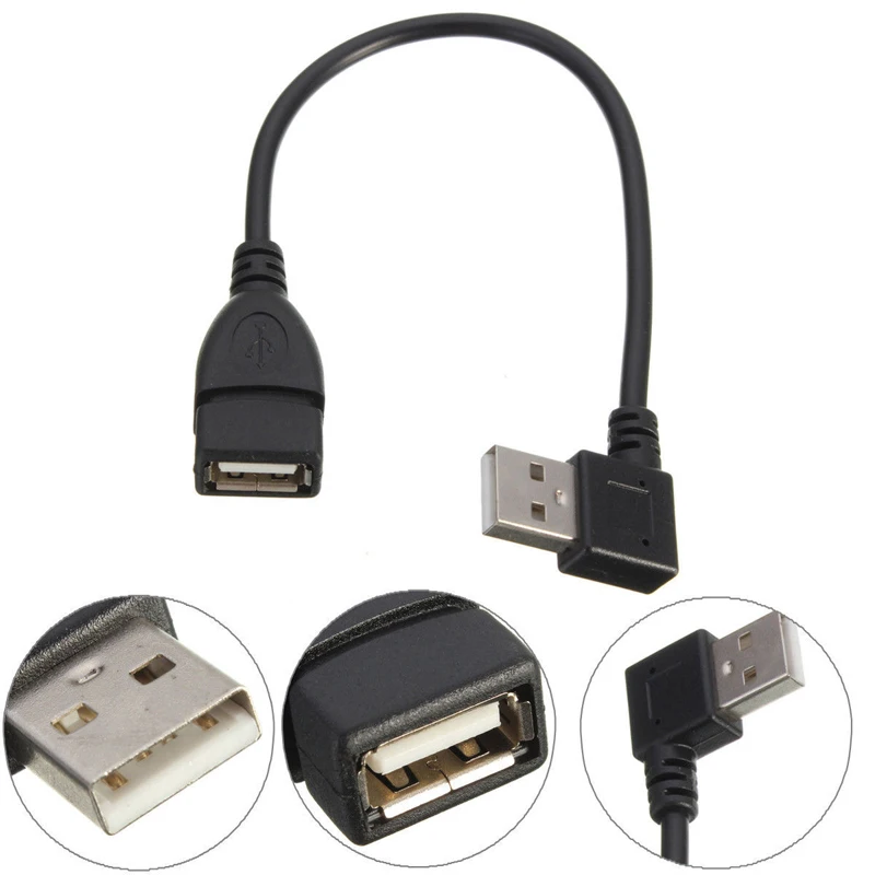 

USB 2.0 Type A Female to Male 90 Right Angled Extension Adaptor USB 2.0 Female to Male Cable Cord Adapter