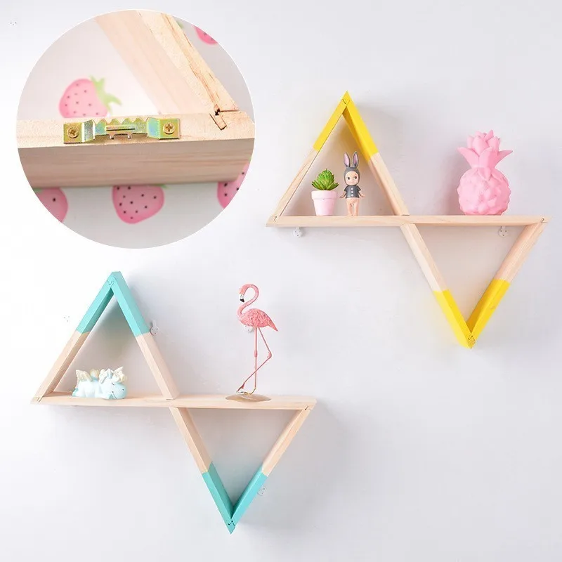  LM Triangle Shelf Wall Mounted Floating Shelves Home Decor Bedroom Storage Home Storage Organizatio - 32975218439