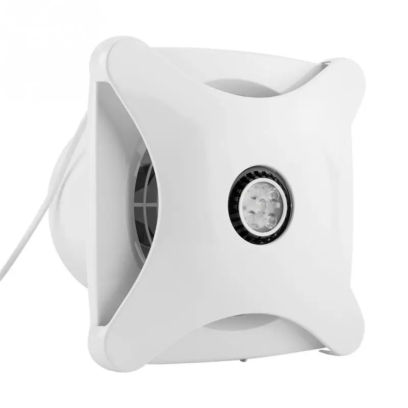 

220v Exhaust Fan Kitchen Bathroom Toilet Window Wall Ventilation Exhaust Blower Air Cleaning Cooling Vent Fan with LED Light