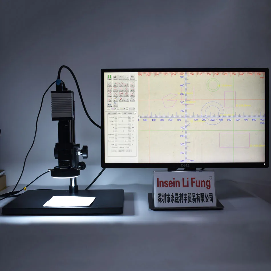 

1080P 1/2 Target Size Video Microscope Measurement Camera HDMI USB Multi-function Measuring Magnifier Repair Tool