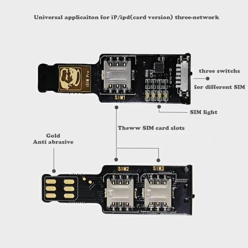 3в1 SIM WiFi тестовый сетевой адаптер разблокировки три сети Универсальный многофункциональный iSIM Pro карта-тестер без активации для iPhone