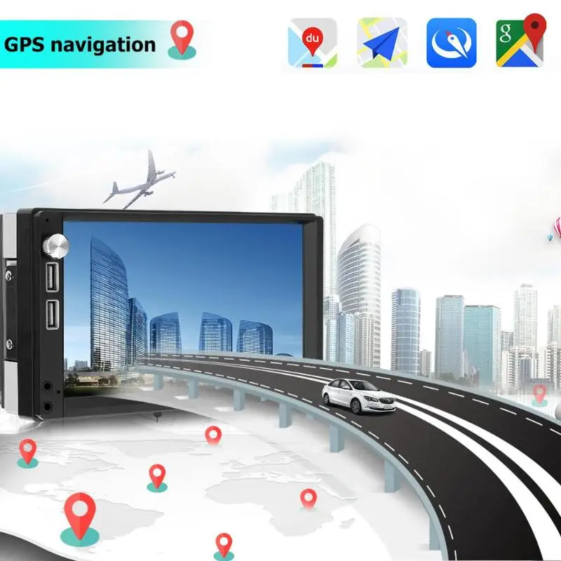  7 Inch Touchscreen Android 8.1 Auto Stereo MP5 Player GPS Navi FM Radio WiFi BT4.0 U Disk Kopf Einh