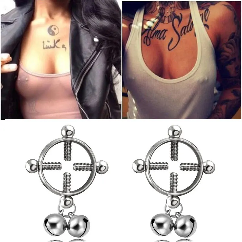 

Fashion Stainless Steel Nipple Piercing Rings Surgical Steel Sliver Color Nipple Barbell Piercing Bar Body Jewelry For Women
