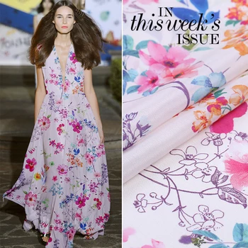 

Digital inkjet silk crepe de chine fabric14 mm soft micro-transparent shirt dress natural silk fabric wholesale silk cloth