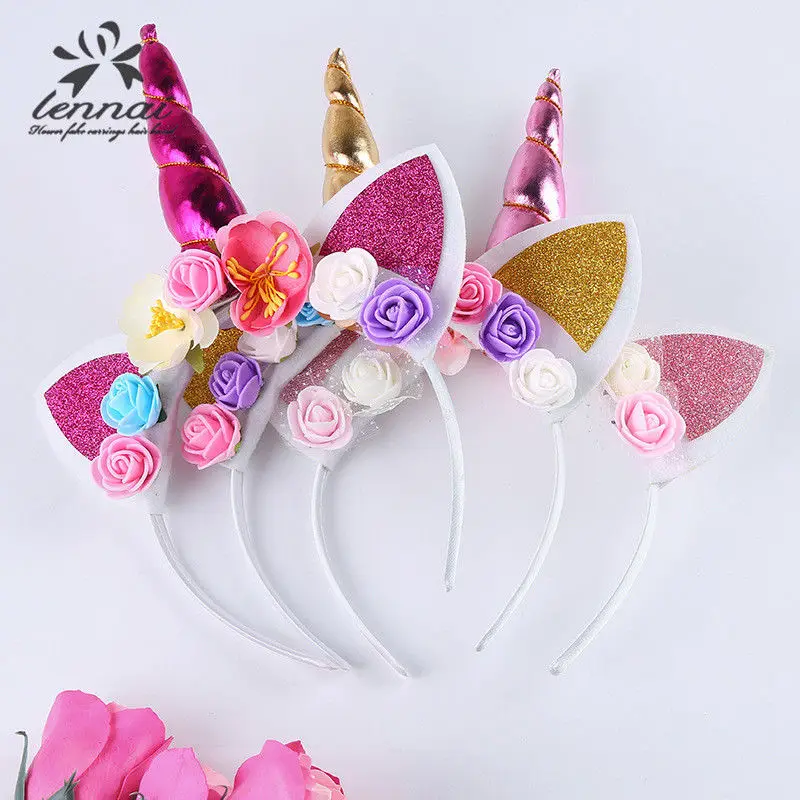 

UK Magical Unicorn Horn Head Holiday Party Cute Cartoon Kid Hair Headband Dress Cosplay Decorative