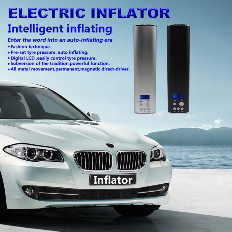

Mini Inflator Electric Portable Car Bicycle Bike Pump Electric Auto Air Compressor Bicycle Pumps EU PLUG with LCD Display