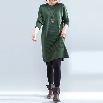 

2018 Women Sweaters And Pullovers Loose Autumn Loose Long Sleeve Pull Femme Solid Pullover Female Casual Knitted Sweater Dress