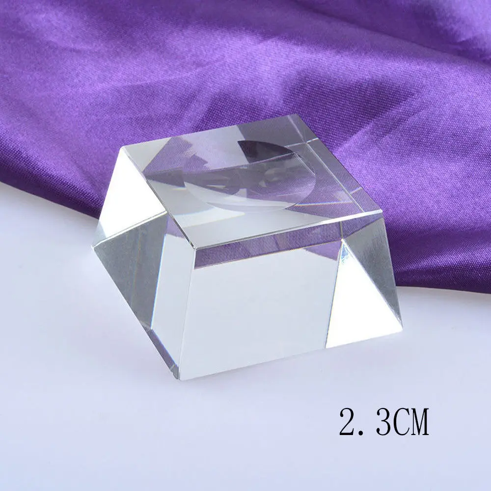 

1Pcs Transparent Glass Square Dimple Crystal Ball Display Bases Table Holder Stand Home Decor Ornaments Party Gift Paperweight