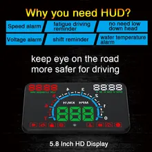 5 8 &quotАвтомобильный хаб OBD2 проектор скорости автомобиля