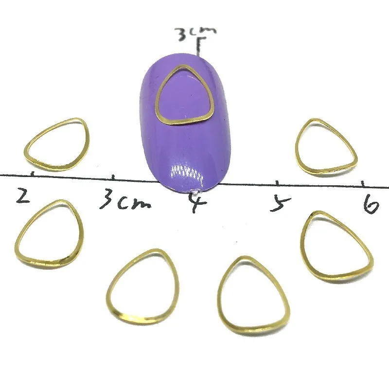 

500Pcs Water Drop Gold Nail Art Decorations Cute Hollow Frame 3d Sticker Hybrid Metal Rivet Punk Nailart Supply for Nails Design