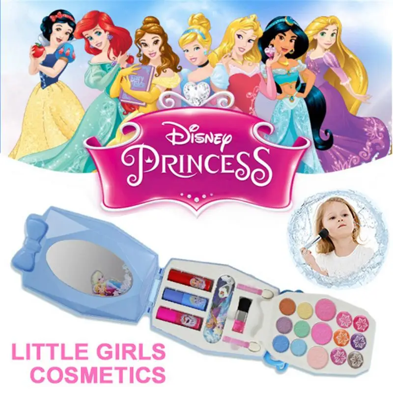 

22Pcs Disney Makeup Box Toys Ice Princess Set Mini Portable Play House Cosmetics Tool Toy with Lip
