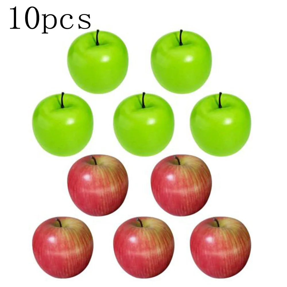 

10x 3.1*3.3inch Artificial Fake Red/Green Apples Fruits Kitchen Home Food Decor
