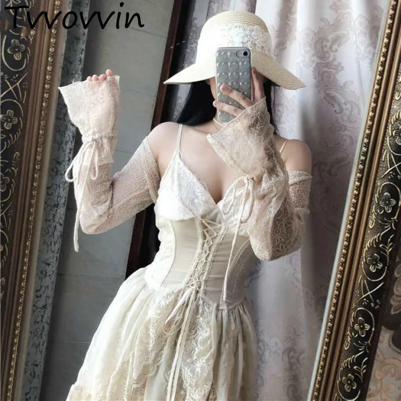 

TVVOVVIN Blouses Womens Tunic Shirts Flare Sleeve Lace Top Short Sunscreen Summer Women Tops 2019 E179
